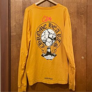 ⛓️SOLD⛓️ RARE Chrome Hearts x Matty Boy Call Me Graphic Mustard T-Shirt XXL
